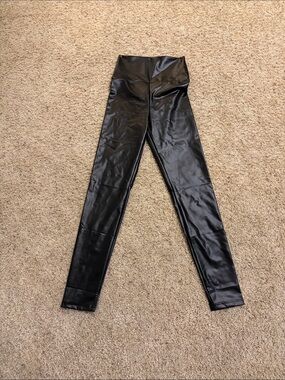 Black Faux Leather Jacket with Inner Stretch Lining